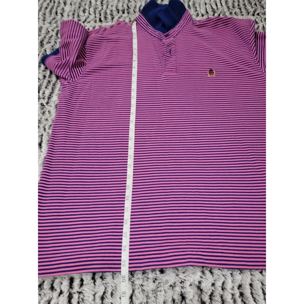 Tommy Hilfiger Strip Polo Pink‎ shirt size Large activewear - Picture 4 of 5